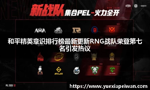 和平精英意识排行榜最新更新RNG战队荣登第七名引发热议
